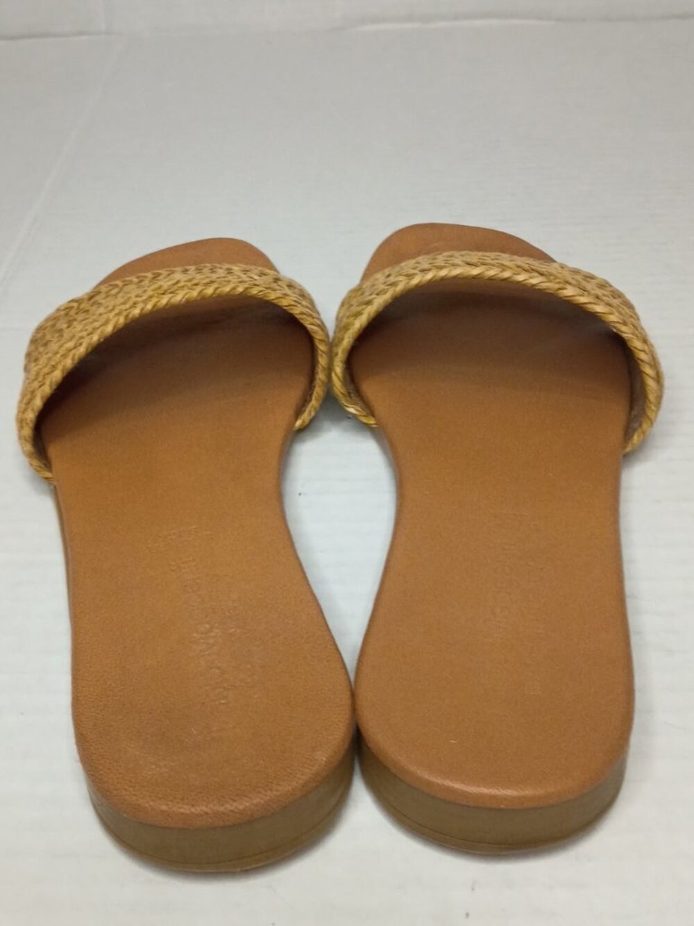 Fabio Maggenti Made in Italy Raffia Woven Slide Sandals Tan Women's Size 8–8.5 - Picture 6 of 9